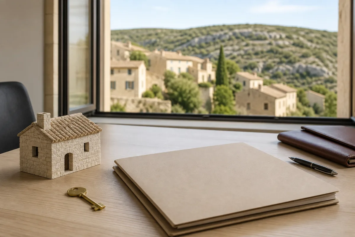Documents bancaires et clés posés sur une table lors d’une signature immobilière